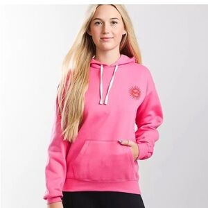 Billabong Pink Who Loves The Sun Hooded Sweatshirt Medium